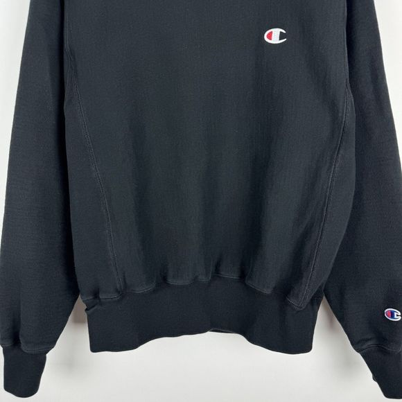 Champion Reverse Weave Crewneck Sweatshirt Mens Size Small Black Pullover - Picture 6 of 14